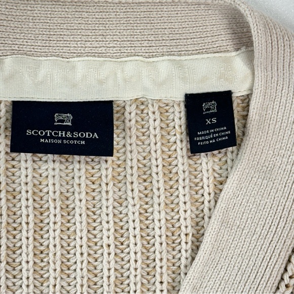 Scotch & Soda cardigan ribbed knit button front XS beige - Picture 6 of 11